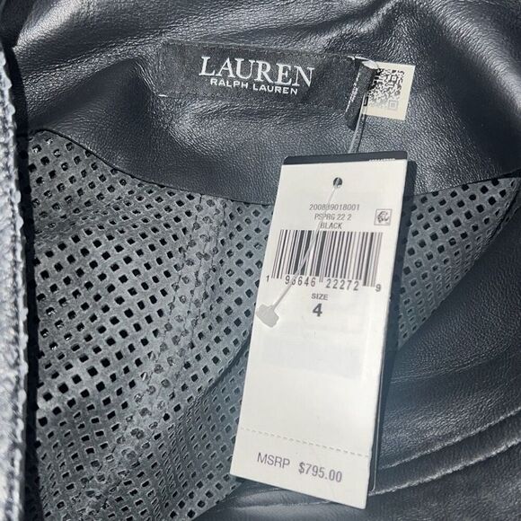 LAUREN RALPH LAUREN NWT Women's Perforated Leather Field Jacket 4 - Picture 7 of 8